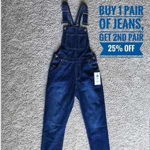 American Bazi skinny denim overalls size small NWT